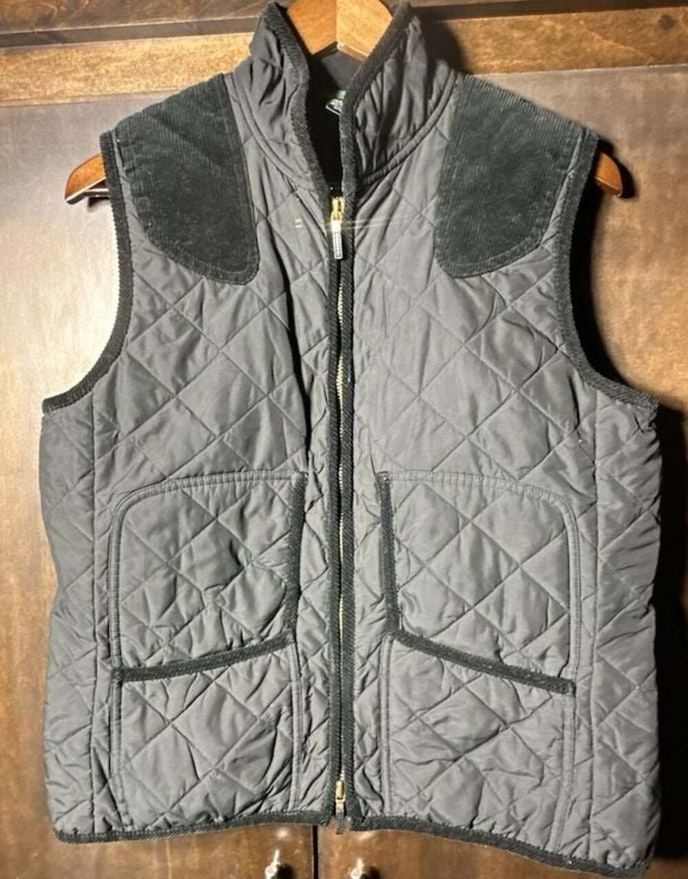 Lauren Ralph Lauren Women Large Black Quilted Zip Vest Lightweight Preppy